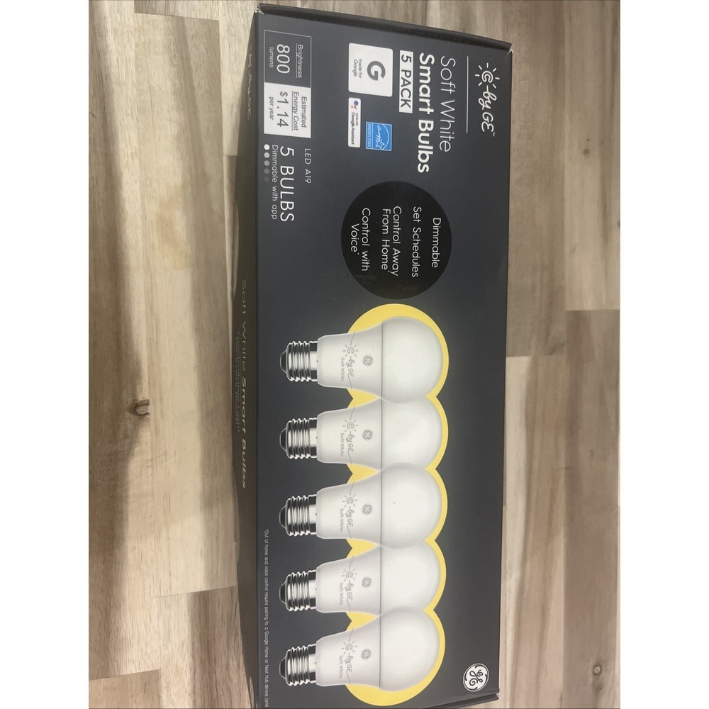 C By Ge Soft White Smart Bulbs Led A19 9.5W Light Bulbs 60W Equivalent 5 Pack